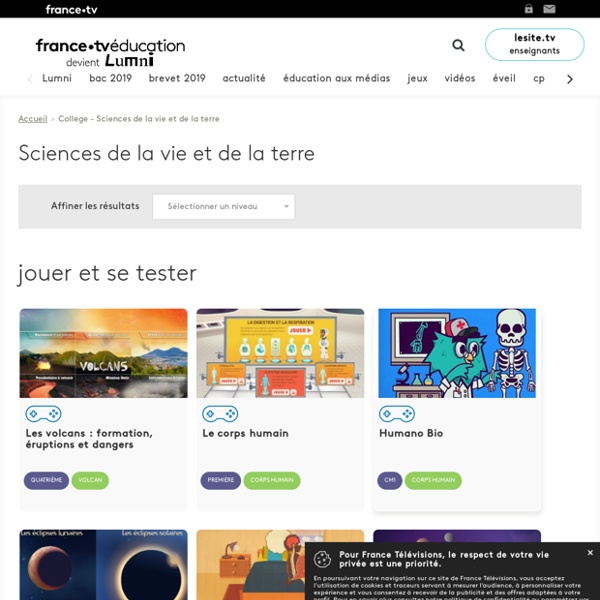 College - Sciences de la vie et de la terre - France tv Éducation