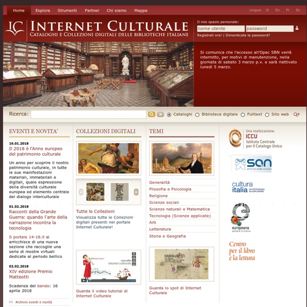 Internet Culturale: cataloghi e collezioni digitali delle biblioteche italiane