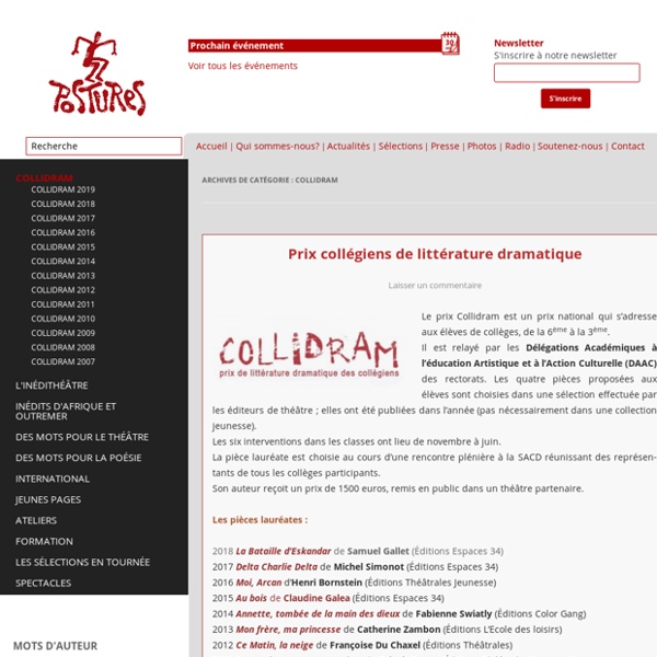 Prix littéraire théâtre Collidram