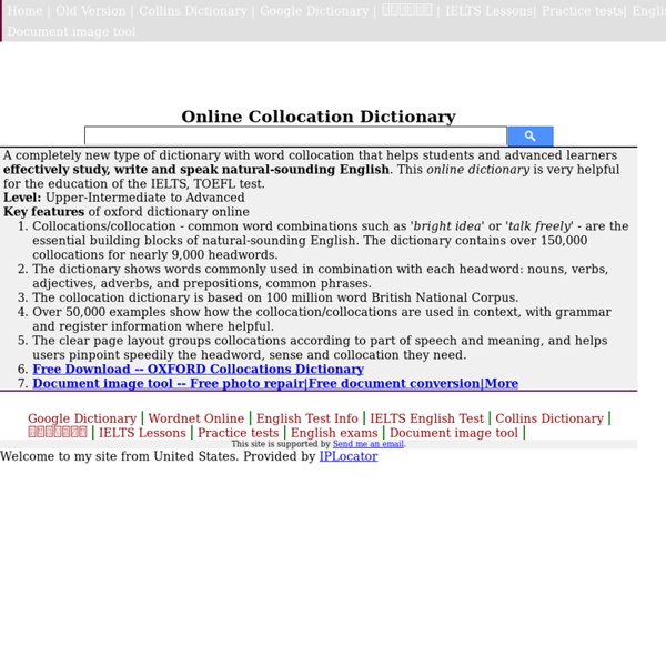 Online OXFORD Collocation Dictionary of English