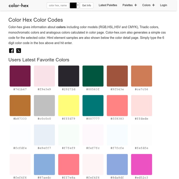 Color Hex Color Codes | Pearltrees