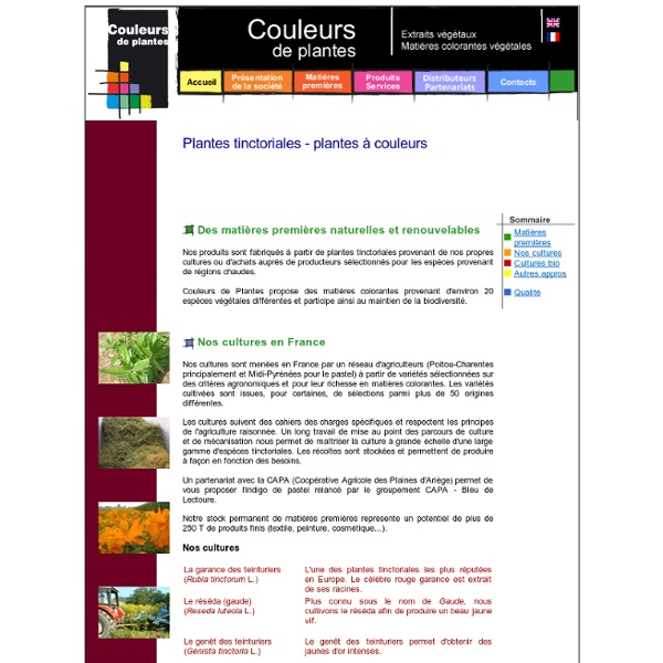 Couleurs de plantes - colorants naturels - Plantes tinctoriales