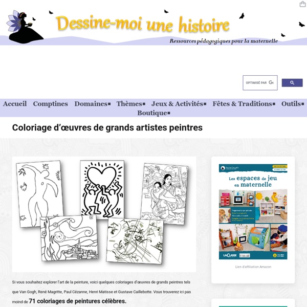 71 coloriages d'œuvres d'artistes peintres à imprimer.