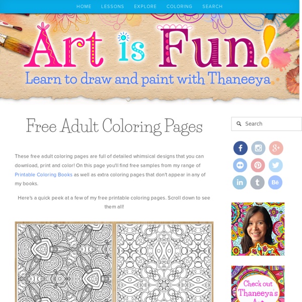 Free Adult Coloring Pages: Detailed Printable Coloring Pages for Grown-Ups — Art is Fun