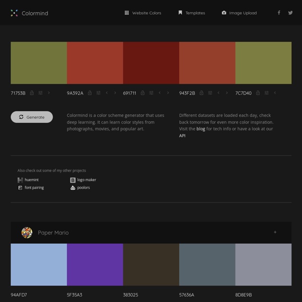 Colormind - the AI powered color palette generator