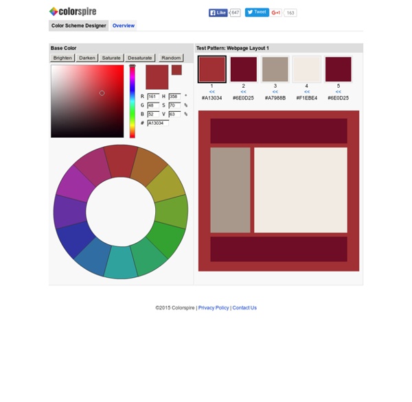 Create Color Schemes, Test Color Combinations - Colorspire