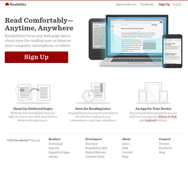 A Free Web & Mobile App for Reading Comfortably — Readability