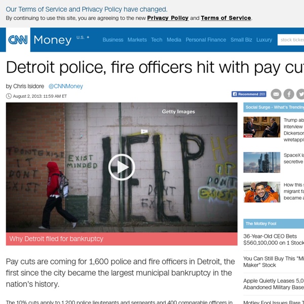 Pay cuts coming to Detroit police, fire officers - Aug. 2, 2013