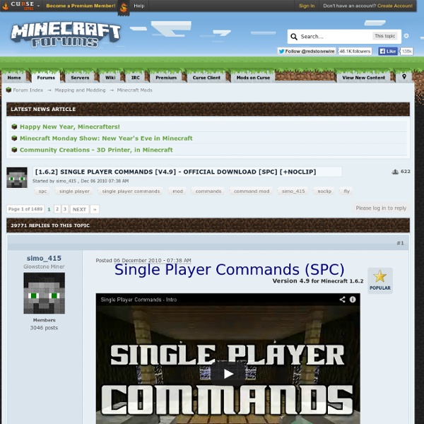 6.2] Single Player Commands [V4.9] - Official Download [SPC] [+NoClip]