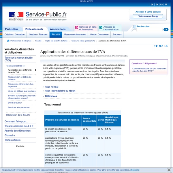 comment appliquer les différents taux de tva