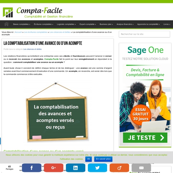 Comment comptabiliser un acompte ou une avance ?