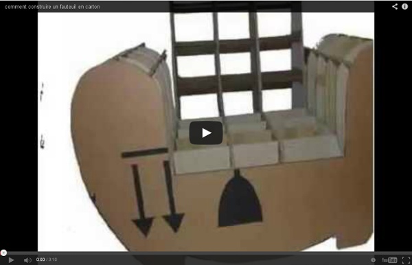 Vidéo comment construire un fauteuil en carton