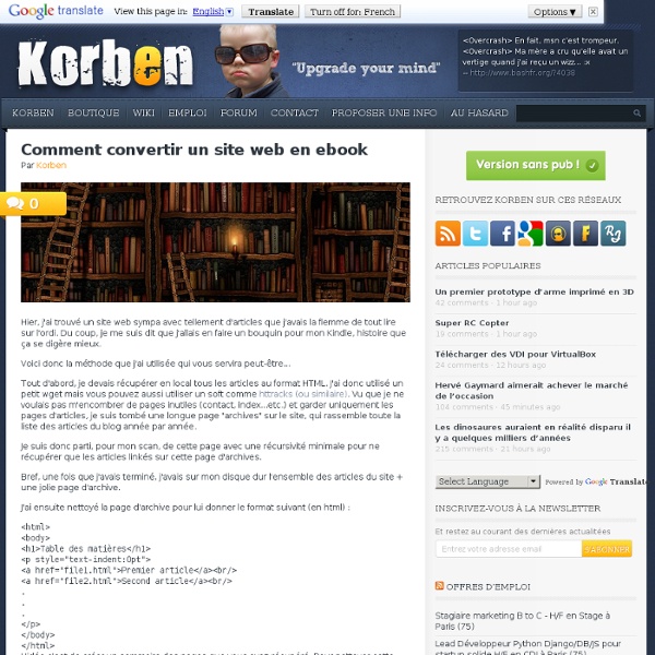 Comment convertir un site web en ebook