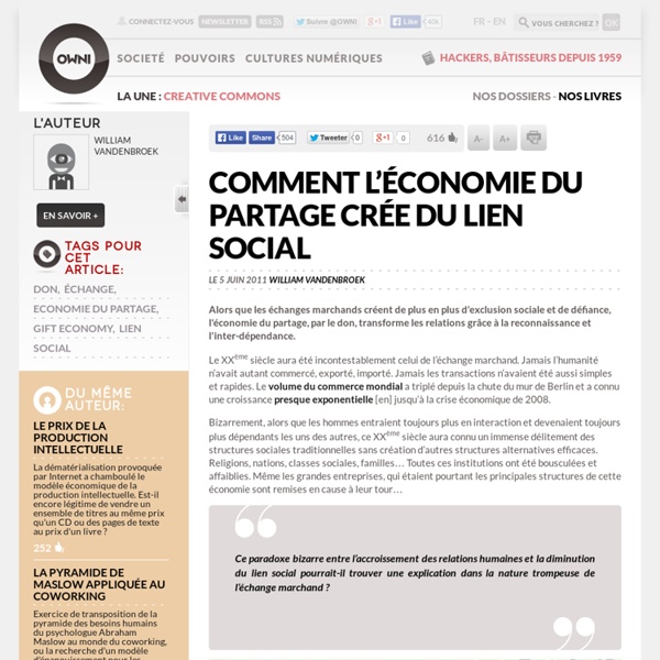 French - Comment l’économie du partage crée du lien social