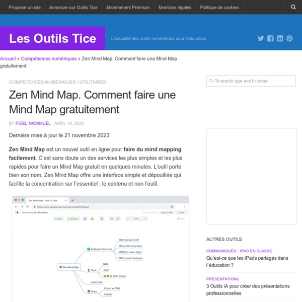 Zen Mind Map. Comment faire une Mind Map gratuit