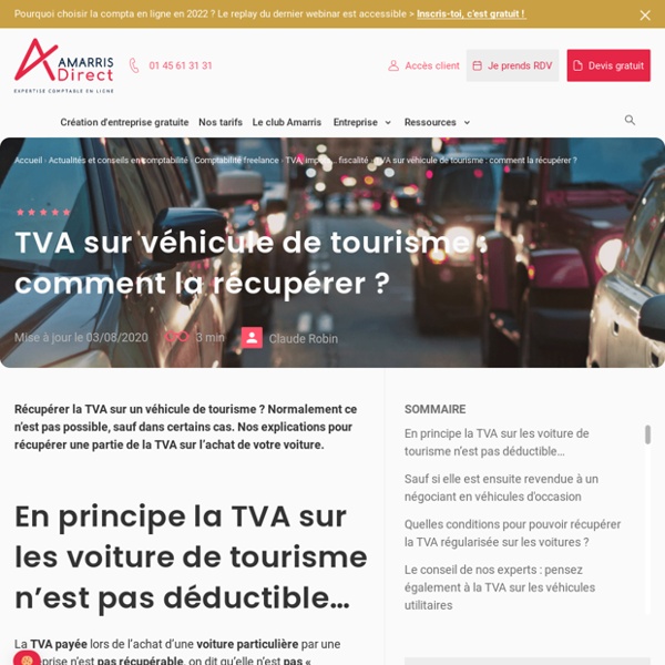 TVA sur véhicule de tourisme : comment la récupérer ? - ECL DIRECT