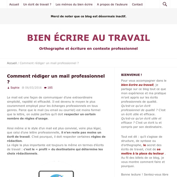 Comment rédiger un mail professionnel ?  Pearltrees