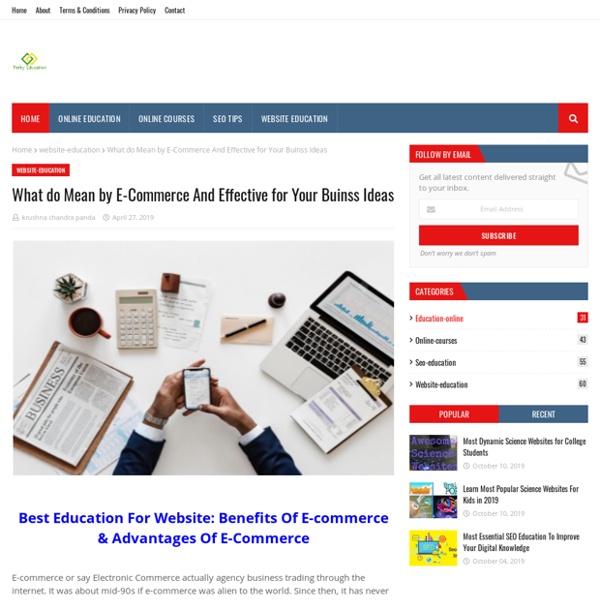 What do Mean by E-Commerce And Effective for Your Buinss Ideas