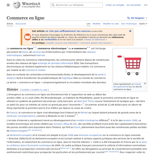 Commerce électronique (E-commerce) - Wikipédia