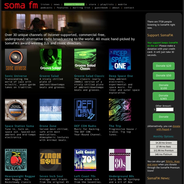 SomaFM: Commercial-free, Listener-supported Radio