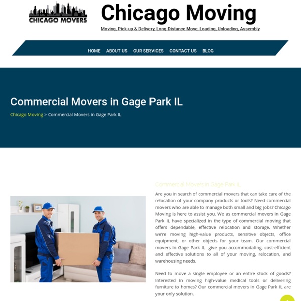 Commercial Movers in Gage Park IL