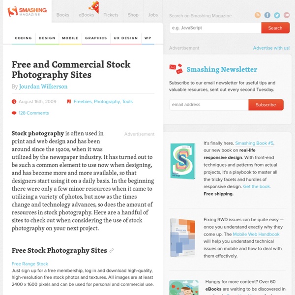 Free and Commercial Stock Photography Sites