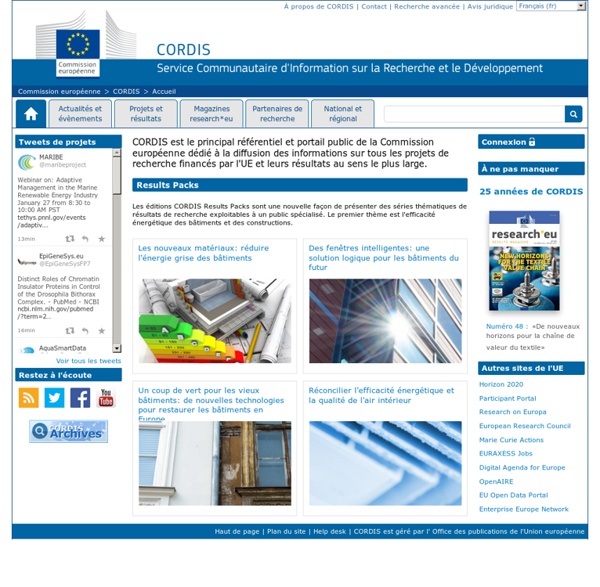 Commission européenne : CORDIS : Accueil