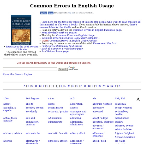 Common Errors in English Usage