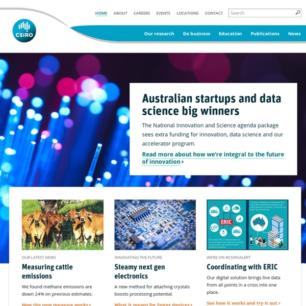Welcome to the Commonwealth Scientific and Industrial Research Organisation (CSIRO)