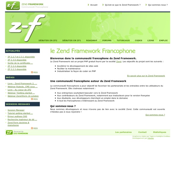 La communauté Francophone du Zend Framework