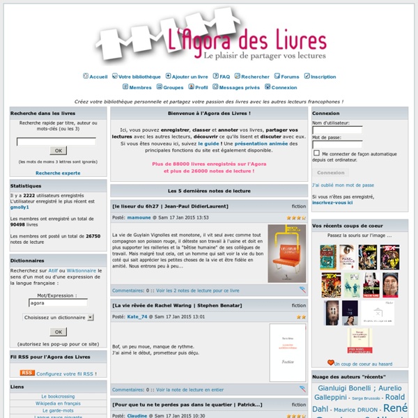 Communauté de lecteurs francophones pour partager le plaisir de lire