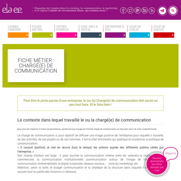 Fiche métier : Chargé de communication