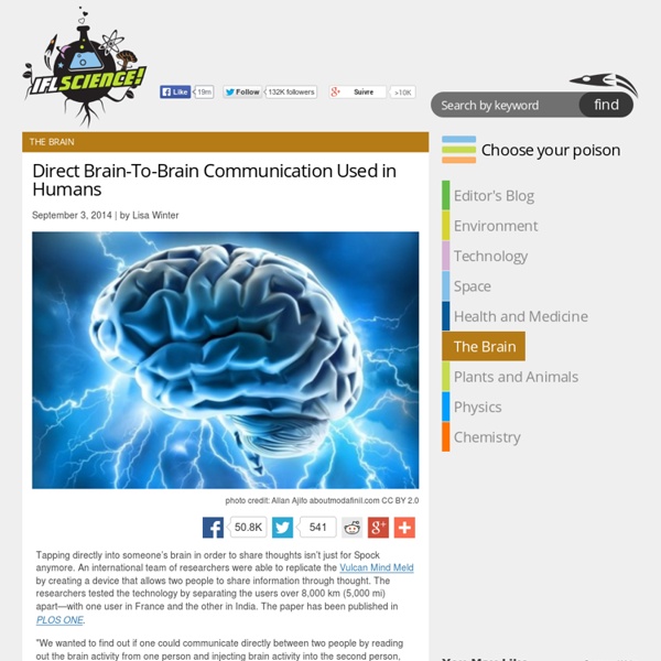Direct Brain-To-Brain Communication Used in Humans