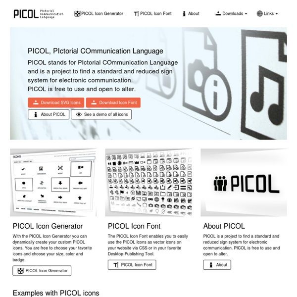 PICOL - Pictorial Communication Language - Icons & Pictorgrams