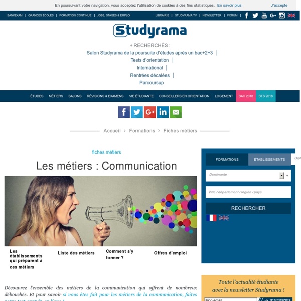 Fiches Métiers : Communication - Studyrama.com