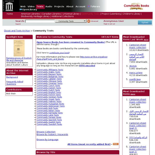 Community Texts : Free Books : Free Texts : Download & Streaming : Internet Archive