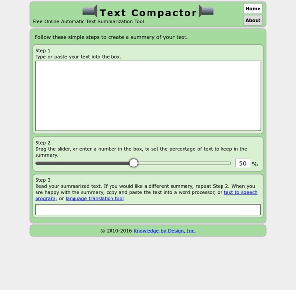 Text Compactor: Free Online Automatic Text Summarization Tool