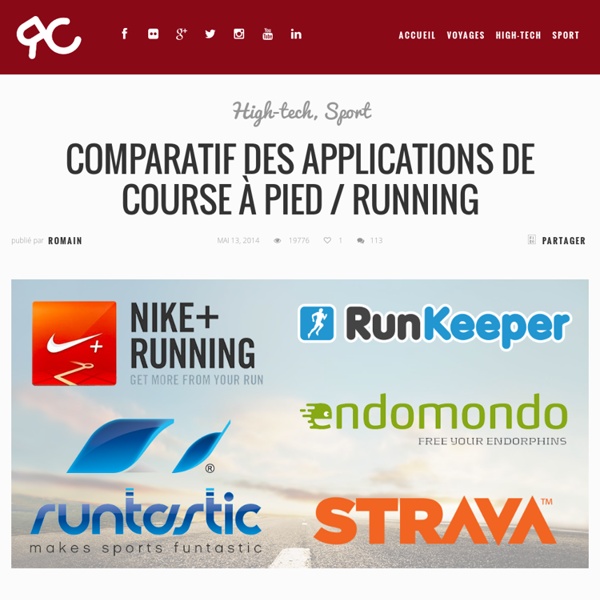 Comparatif des applications de running