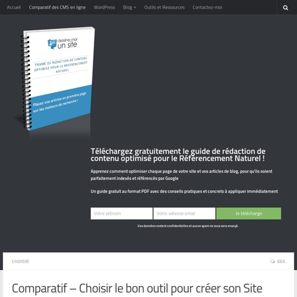 Comparatif des outils pour creer son site internet en ligne Dessine-Moi un Site