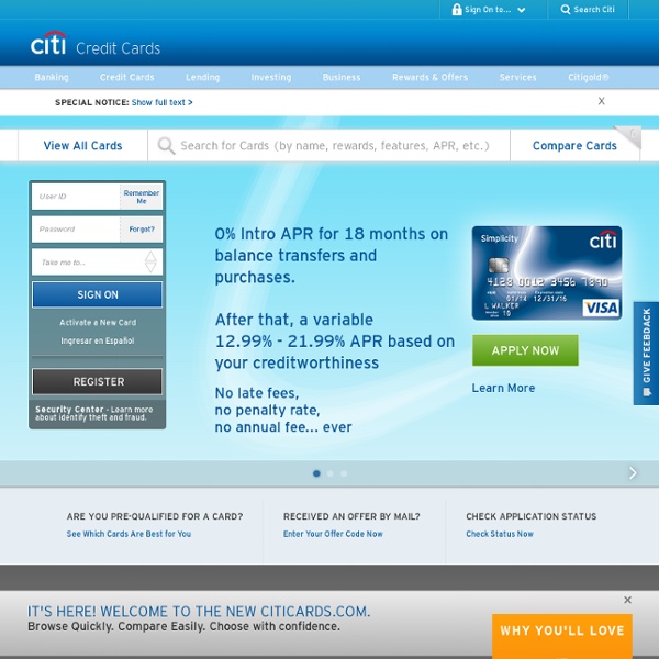 Citi® Credit Cards, Citibank, Travel Reward Credit Cards, Small Business Credit Cards, Student Credit Cards