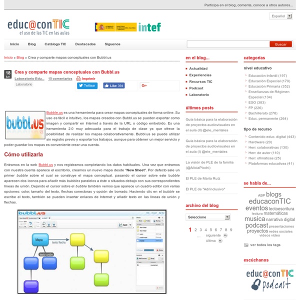 Crea y comparte mapas conceptuales con Bubbl.us
