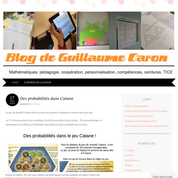 Blog guillaume caron maths collège socle compétences tice tablettes pédagogie coopération coopératives évaluation