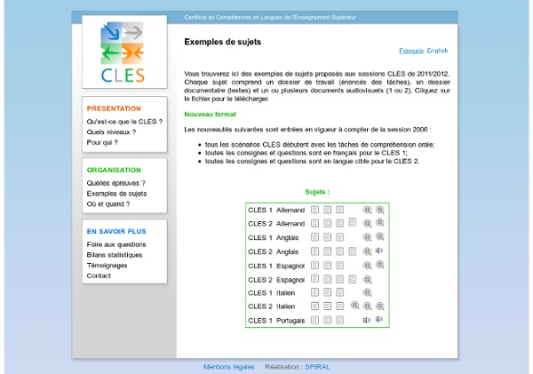 CLES - Certificat de Compétences en Langues de l’Enseignement Supérieur