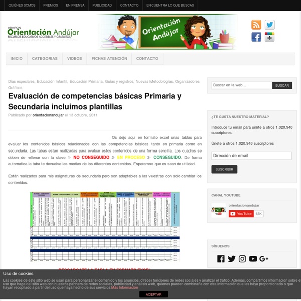 Evaluación de competencias básicas Primaria y Secundaria incluimos plantillas