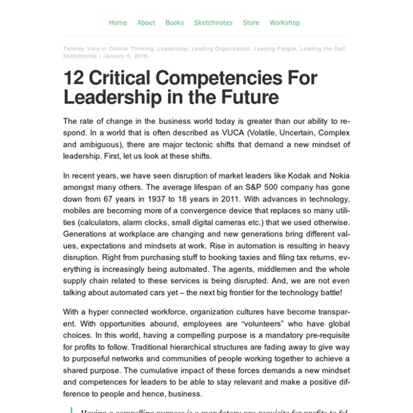 12 Critical Competencies For Leadership in the Future