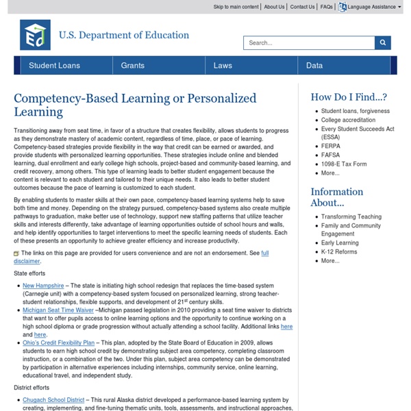 Competency-Based Learning or Personalized Learning