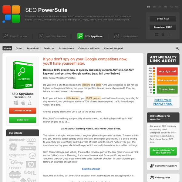 X-ray competition with SEO SpyGlass backlink checker