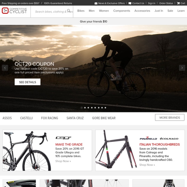 Competitive Cyclist - Road and Mountain Bikes, Framesets, Cycling Apparel, Road Bike and Mountain Bike Components, Cycling Accessories