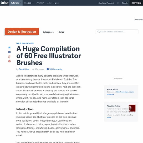 A Huge Compilation of 60 Free Illustrator Brushes