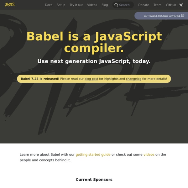 Babel · The compiler for writing next generation JavaScript